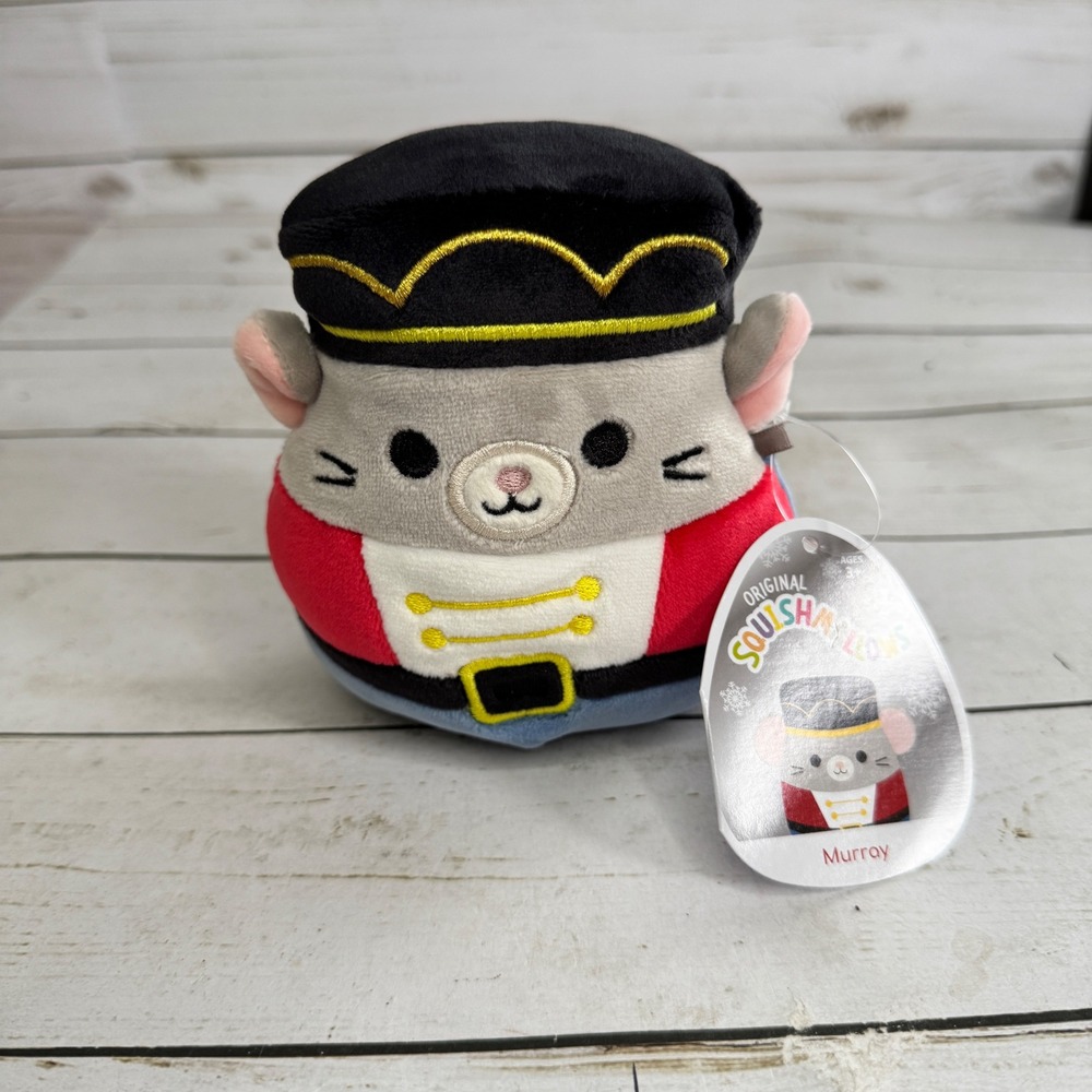 Squishmallows Murray Nutcracker Mouse 4.5" Christmas Plush‎ Stuffed Animal NWT